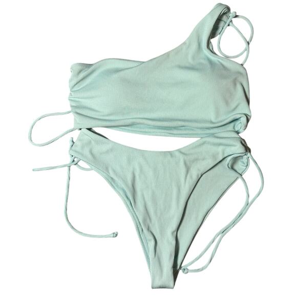 SHEIN one shoulder ribbed bikini set - Picture 1 of 3
